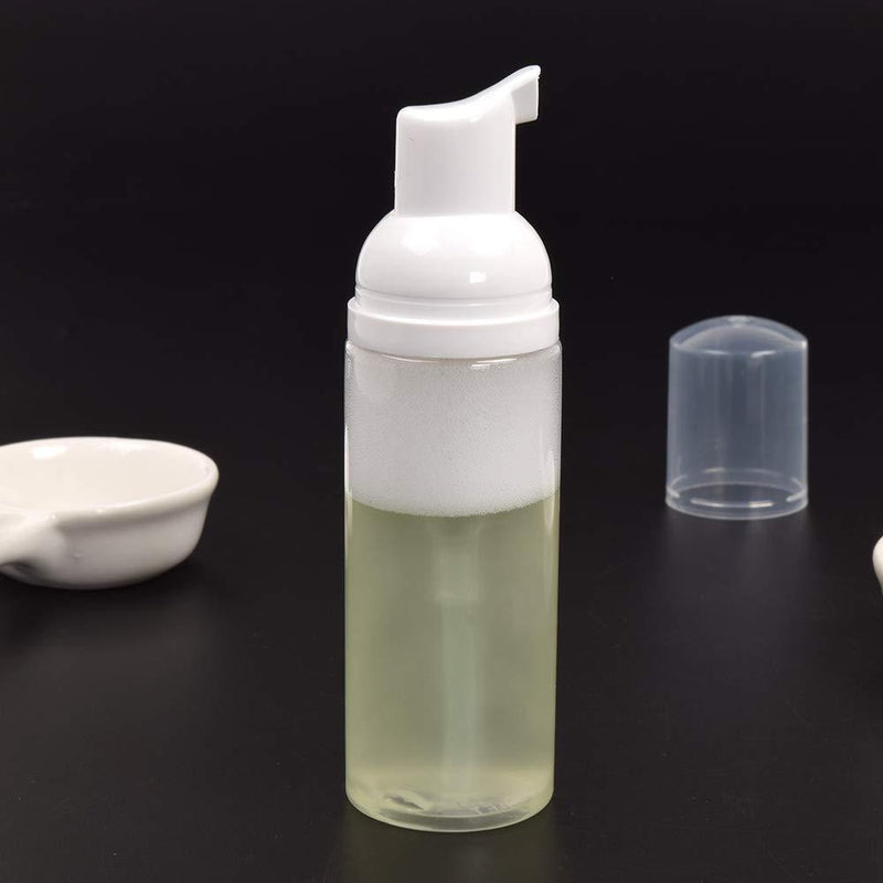 RAYNAG 2 Pack Clear Plastic Foamer Bottle Pump Mini Travel Size Soap Dispenser,50 ml/1.7 oz