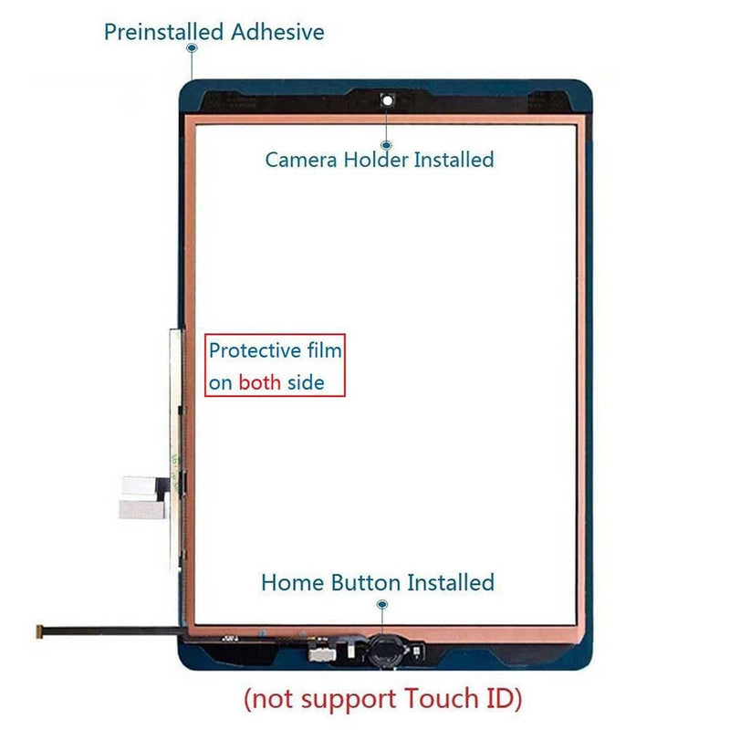 Zentop for White iPad 9 2021 9th Generation Touch Screen Digitizer Replacement A2602 A2603 A2604 A2605 with Home Button,Camera Bracket,Pre-Installed Adhesive,Tool Repair Kit
