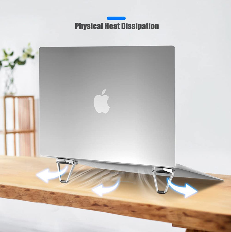 Mini Invisible Laptop Stand Pad-2Pack(4Pcs) SUNTAIHO Aluminum Cooling Computer Keyboard Mount Kickstand,Ergonomic Lightweight Laptop Desk Stand for MacBook Pro/Air, Lenovo,12-17 Inches Tablet&Laptop 2pack（4pcs）