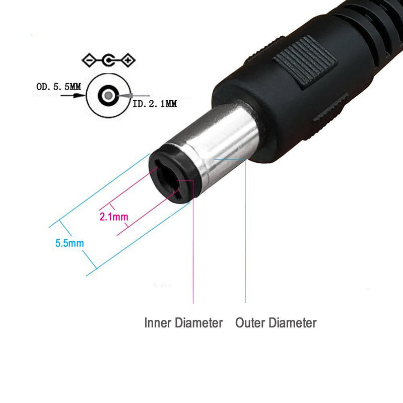 【2 Pack】Tonton Power Extension Cable 30ft 10M 2.1mm x 5.5mm Compatible with 12V DC Adapter Cord for CCTV Security Camera IP Camera Standalone DVR(Black)