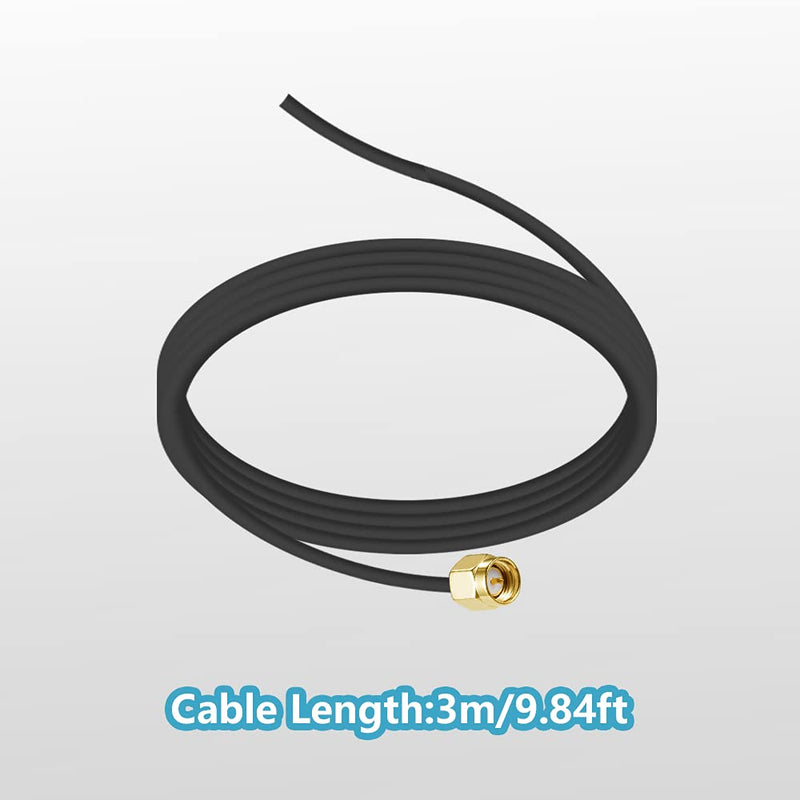 POBADY 868 MHz Antenna GSM 3dBi SMA Antenna Extension Cable 3M RG174 Cable Magnetic Base SMA Male Adapter Compatible with CCU3 CCU2 Raspberry Pi HM MOD RPI PCB kit ELV kit Raspberry Matic 868 antenna