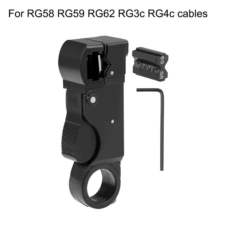 uxcell Rotary Coax Coaxial Cable Stripper Cutter Tool for RG58 RG59 RG62 RG3c RG4c, 3-Blades Model 2pcs