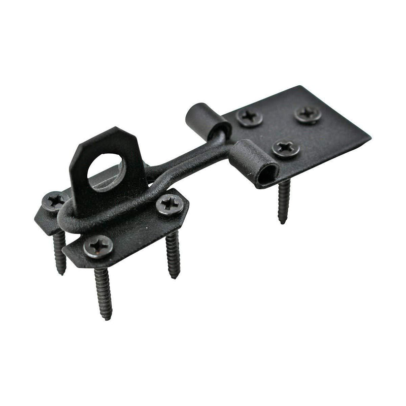 Black Wrought Iron Wire Hasp Lock 3" X 1" Rust Resistant Antique Wire Style Hasp Latches Safety Padlock Clasps for Cabinets, Chests Or Doors with Screws | Renovators Supply Manufacturing