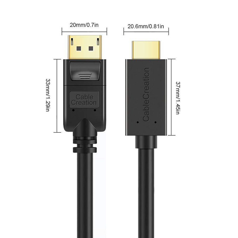 DisplayPort to HDMI Cable 4K, CableCreation Active DP to HDMI Cable 10Feet (Male to Male) Support Eyefinity Multi-Screen, 4K & 3D Audio/Video Converter Compatible for HDTV, Monitor, Projector and More 10 Feet[1-PACK]