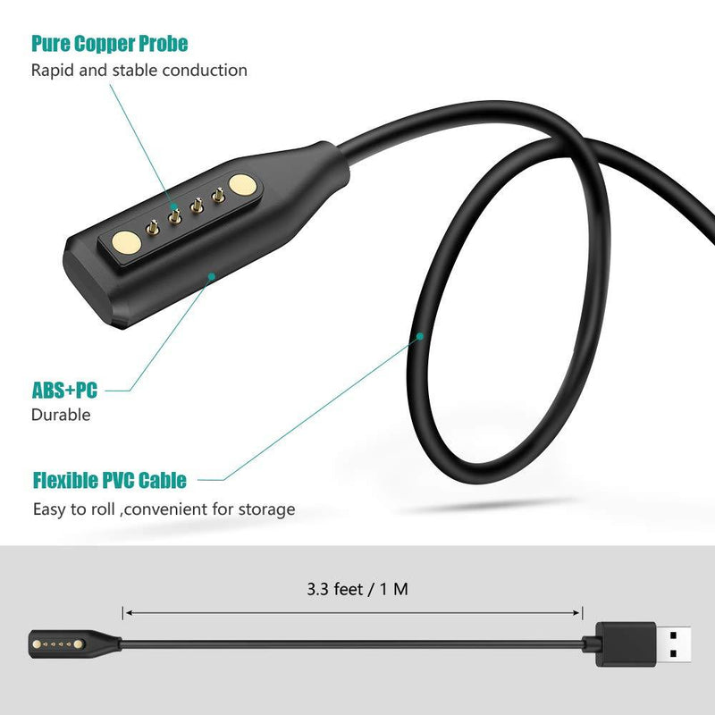 TUSITA [2-Pack] Charger Compatible with Bose Frames Alto S/M M/L, Bose Frames Rondo, Bose Frames Soprano, Bose Frames Tenor - USB Magnetic Charging Cable 3.3ft 100cm - Audio Sunglasses Accessories