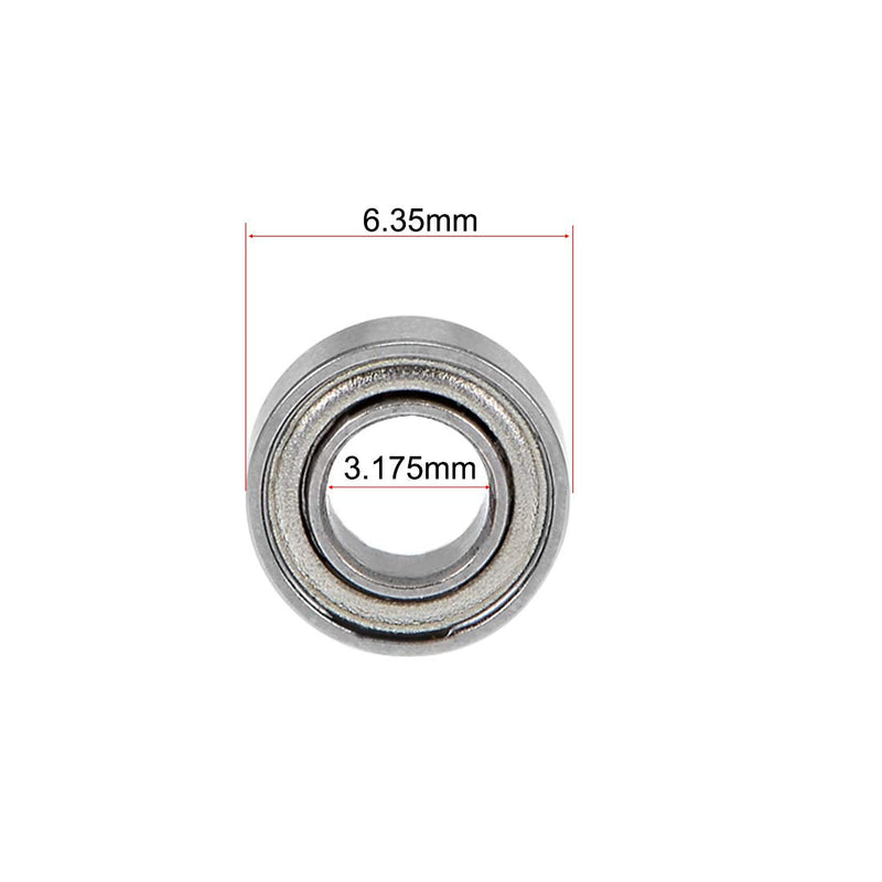 uxcell R144ZZ Deep Groove Ball Bearing 1/8"x1/4"x7/64" Double Shielded ABEC-3 Bearings 5-Pack 1/8"x1/4"x7/64"