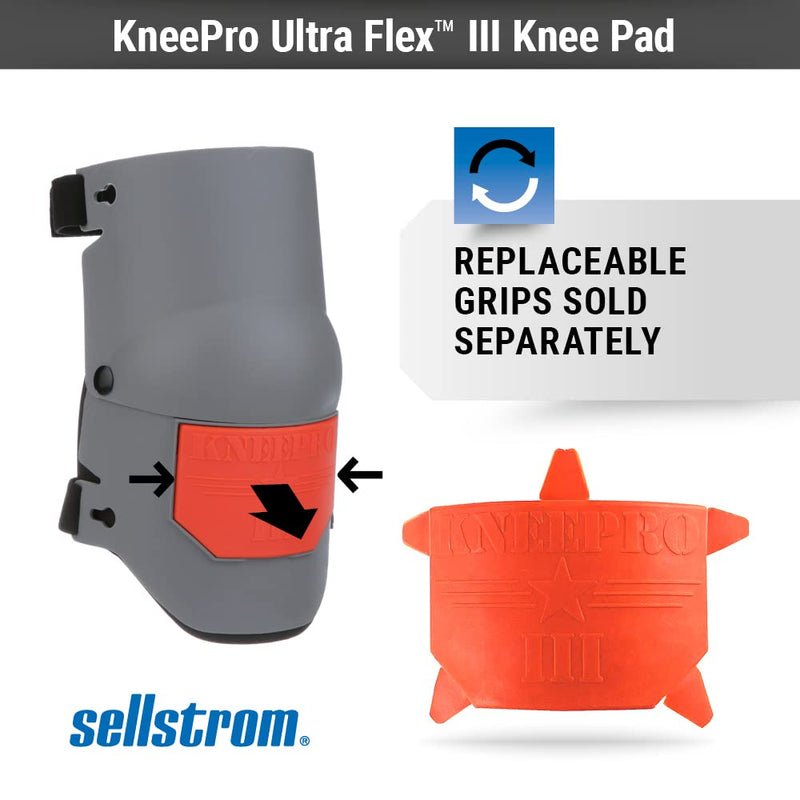 Sellstrom KneePro Knee Pads - Ultra Flex III - Heavy Duty Protection and Comfort for Construction, Gardening, Army, Flooring Work - Grey and Orange Original - Gray (Pair) Knee Pad