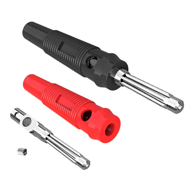Goupchn 4mm High Current Banana Plugs Stackable 32A Screw Type Solderless Banana Connector Adapter Red + Black