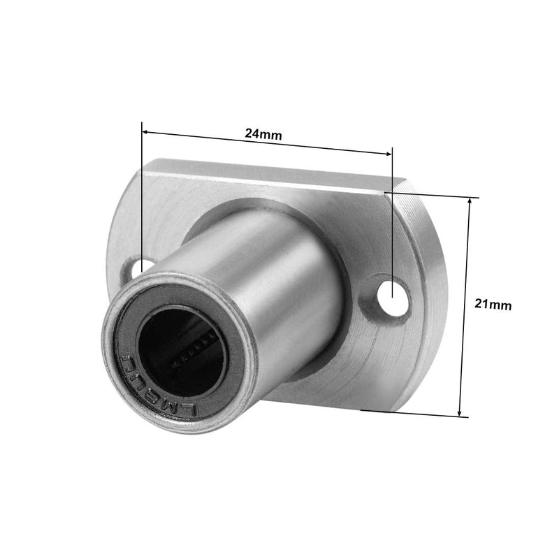 uxcell LMH8UU Two Side Cut Flange Linear Ball Bearings, 8mm Bore Dia, 15mm OD, 24mm Length (Pack of 2)
