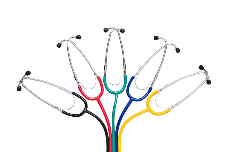 Flat head stethoscope in green | nickel-free aluminum-plastic combination | ultralight & great acoustics | flexible Y-hose with bridge piece | Ideal for doctors, nursing staff & private use