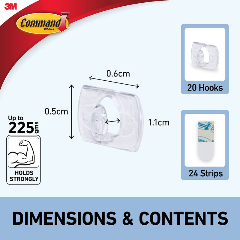 Command 17026CLR-ES Decorating Clips, Clear, 20-Clips