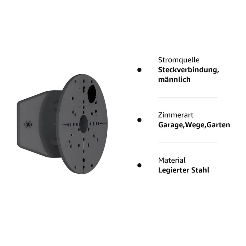 EGLO outdoor spotlight corner connection, corner bracket made of steel for outdoor lamps, black, Ø 11.2 cm
