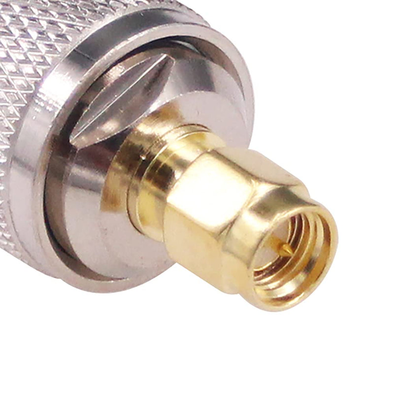 RFaha 2pcs SMA to N Coax Adapter SMA Male to N Type Male RF Coaxial Connector for WiFi(F115-2), silver and gold