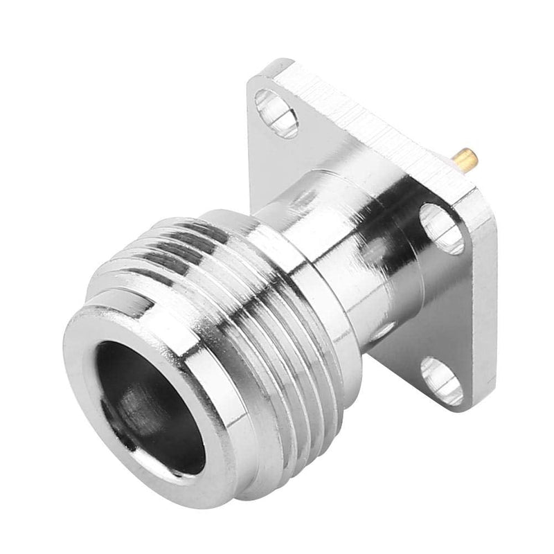 2Pcs N KFD 5â€‚N Female Jack RF Coaxial Chassis Coax Connector Square Socket Panel Mount with Flange 17.5 x 17.5