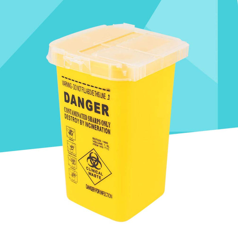 DOITOOL Container Needle Disposal Box Tattoo Medical Disposal Container Sharps Container Waste Box for Tattoo Supplies Yellow