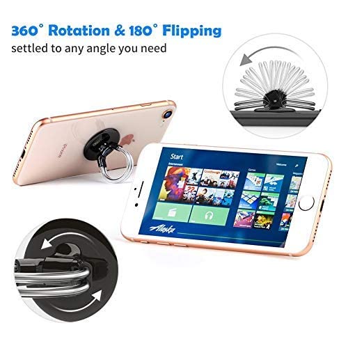 AirFly Phone Finger Ring Holder, 4 in 1, Universal Metal Phone Ring, Phone Table Stand Kickstand, Phone Car Vent Mount, Finger Grip Compatible All Smartphones, Gold