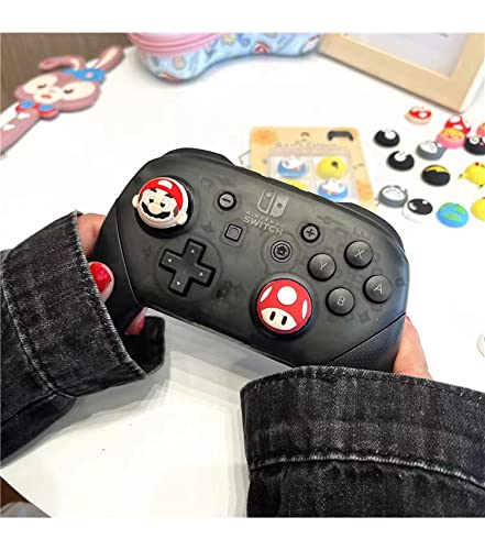 PERFECTSIGHT 4 Pcs Cute Thumb Grip Caps for PS5/PS4/Xbox One/360/NS PRO Controller, Anime Theme Analog Stick Thumbsticks Caps, Silicone Thumb Stick Grip Cap Joystick Button Cover (Luna) Black Luna