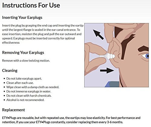 Etymotic Research ER20 High-Fidelity Earplugs (Concerts, Musicians, Airplanes, Motorcycles, Sensitivity and Universal Hearing Protection) - Standard, Clear Stem w/ Frost Tip