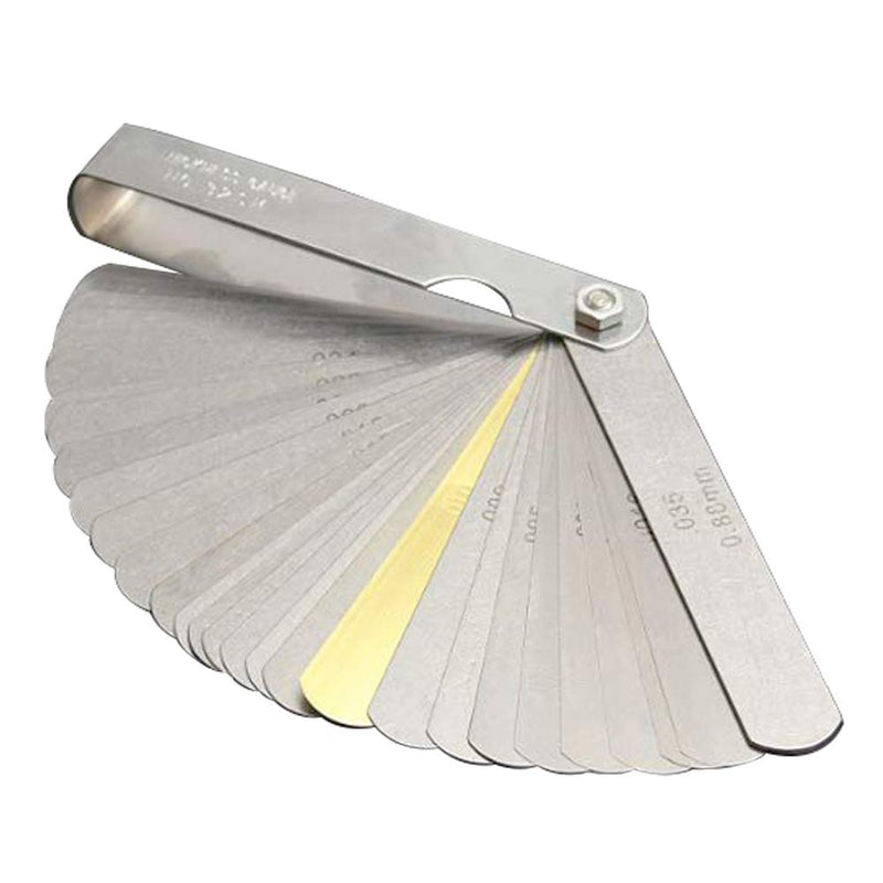 ZLKSKER 32 Blade Steel Feeler Gauge (0.0015Inch to 0.035Inch), Thickness Feeler Gage Gauge, Gap Measuring Tool with Metric & Imperial, Great for Checking Valves & Building Engines