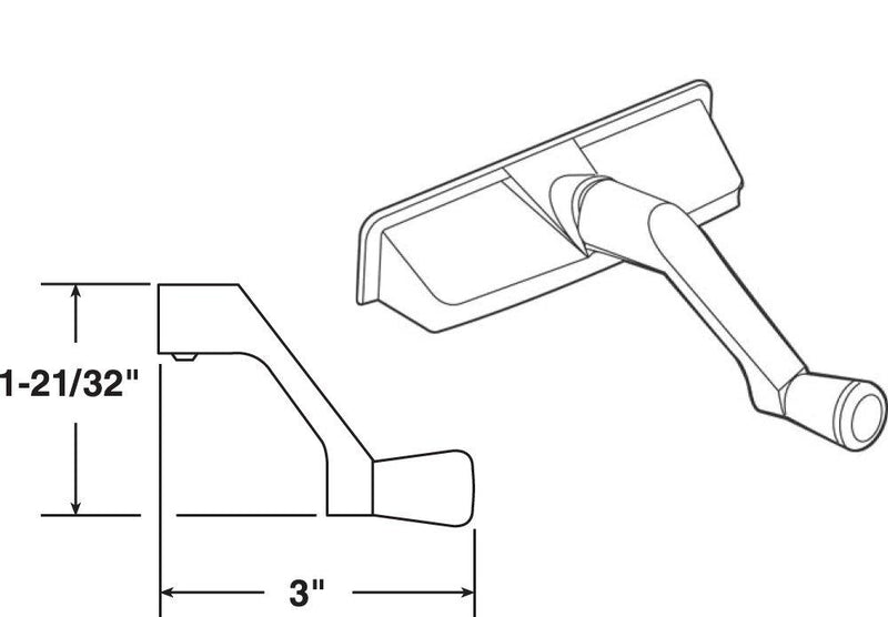 Prime-Line TH 24003 Operator Cover & Crank Handle, 11/32 in. Drive Spline, Diecast & Plastic, White