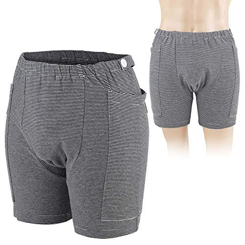 Urine Bag Pants, Double Pocket Design Washable Breathable Cotton Incontinence Panties Fit With 2000ml Urine Bag for The Old Aged Easy Walking(Not Including Urine Bag)(L-Male) Large (Pack of 1) Male