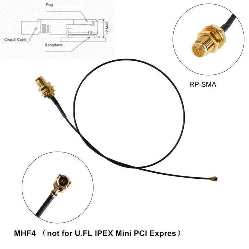 8dBi 2.4GHz 5GHz 5.8G Dual Band WiFi RP-SMA Male High Gain Antenna & MHF4 IPEX 4 to RP SMA Female Cable Antenna for NGFF M.2 AX200 9260 WiFi Card Wireless Routers PC Repeater Desktop PC FPV UAV Drone