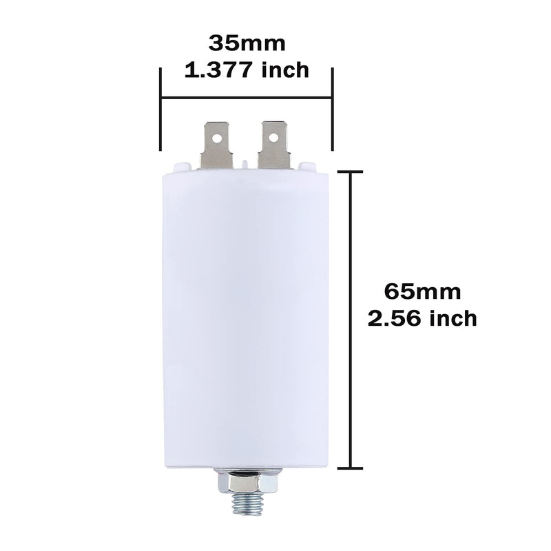 VEXUNGA motor capacitor starting capacitor 8µF 450V capacitor 8uF 8uF 450 volt 35x65MM CBB60 capacitors plug M8 for electric motor
