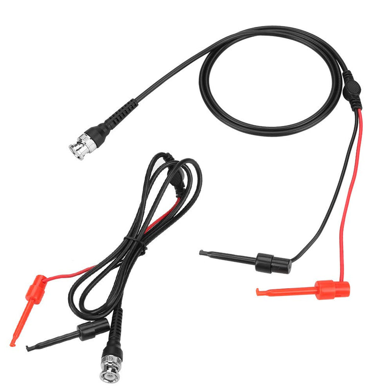 2 pieces hook clip probe cable, test hook clip probe cable BNC cable oscilloscope test probe cable dual banana test cable for oscilloscope, coaxial cable BNC test cable