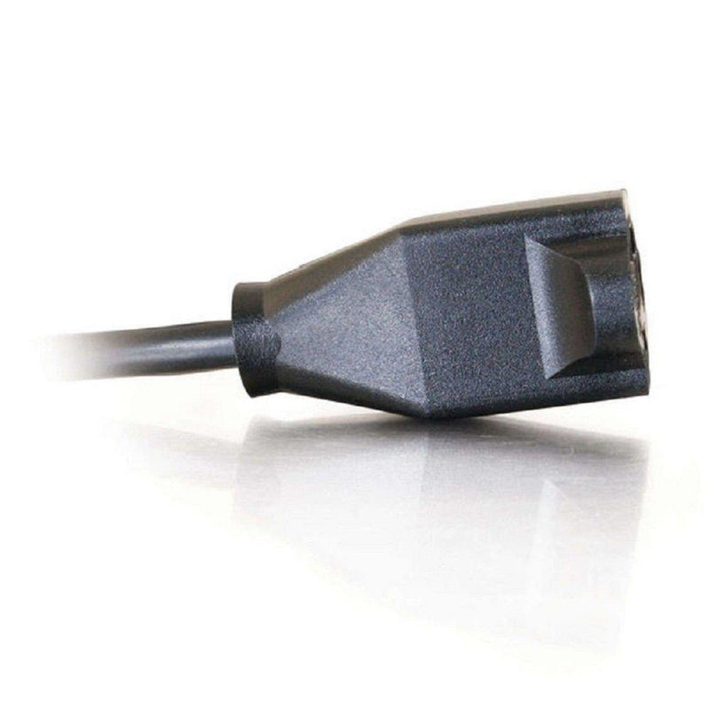 C2G Power Cord, Short Extension Cord, Power Extension Cord, 18 AWG, Black, 6 Feet (1.82 Meters), Cables to Go 03115