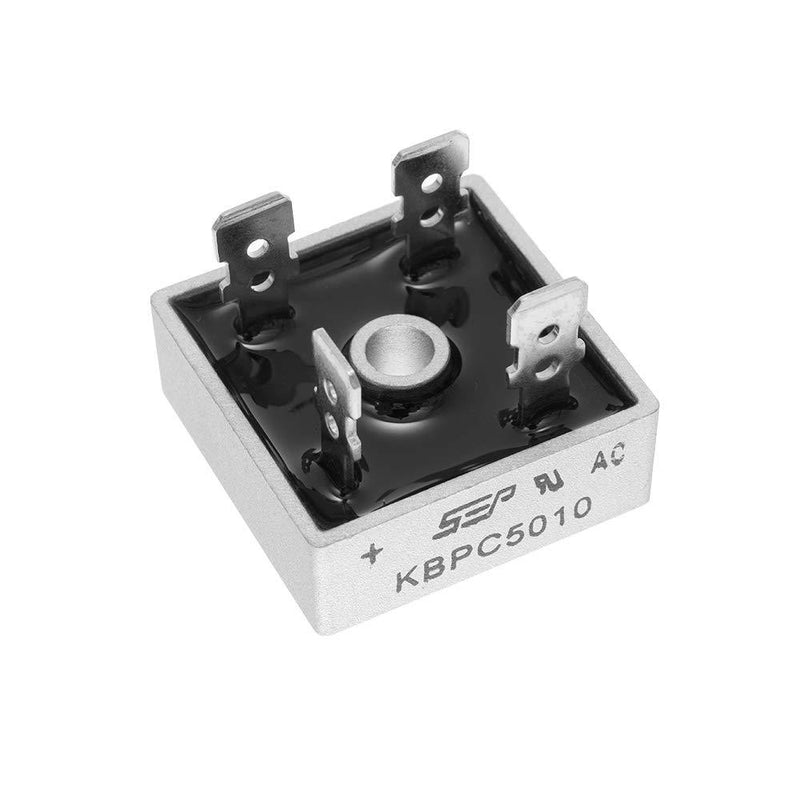 Bridgold 5pcs KBPC5010 Bridge Rectifier Diode,50A 1000V Single Phase,Full Wave 50 Amp 1000 Volt Electronic Silicon Diodes,Through Hole 4-Pin