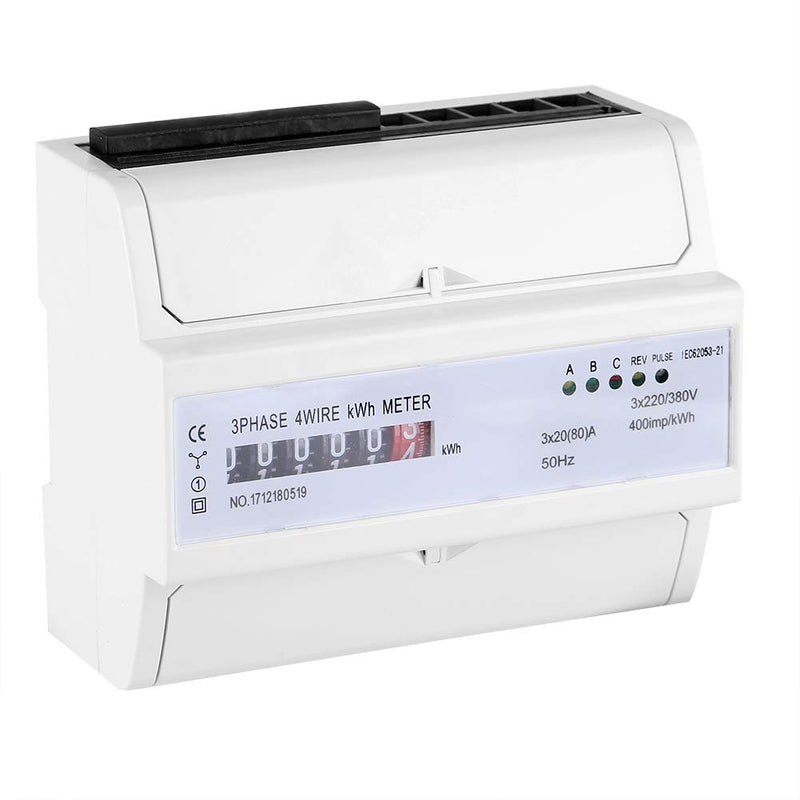 Electric Meter KWh Meter 3 Phase 4 Wire LED DIN-Rail Electricity Power Consumption Wattmeter Energy Meter 20(80) A XTM1250S-U