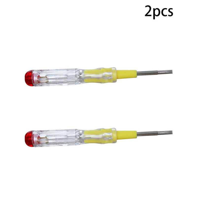 Fielect 2pcs Tester Screwdriver, Circuit Tester Pen Electric Contact Voltage Tester Dual Head Slot Phillips Screwdriver Detector 100-500V