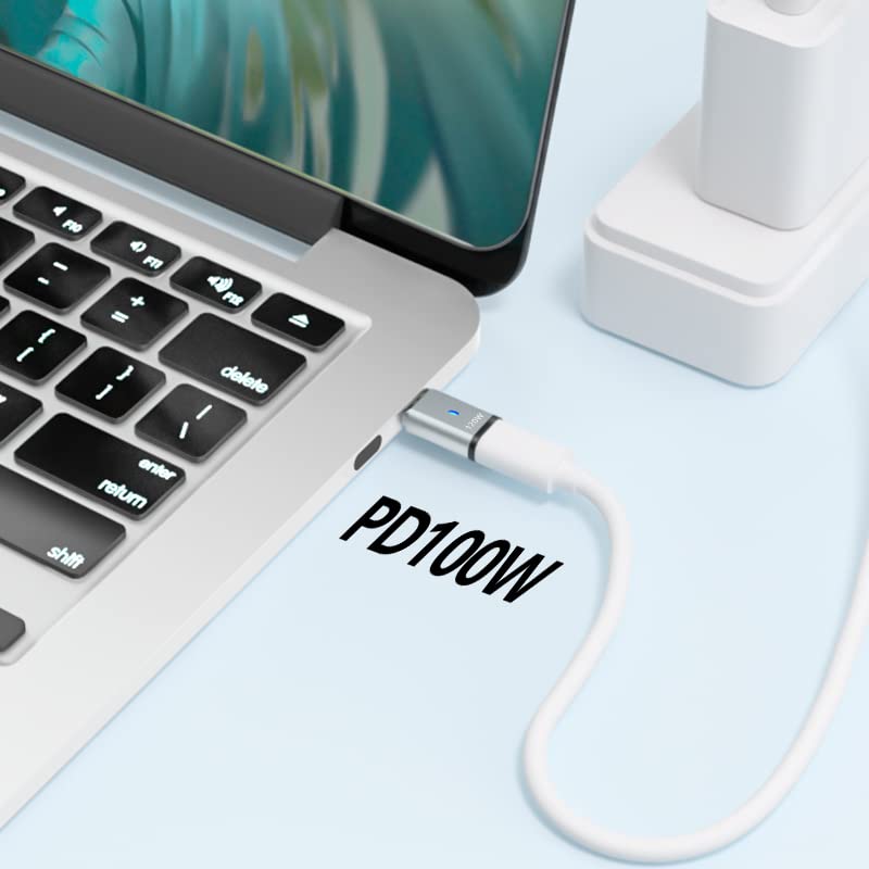 USB C Magnetic Adapter Straight 100w + Magnetic USB C Adapter Right Angle Black Fast Charging 5Pin 480Mbps Data Transmission straight + right angle black 5pin