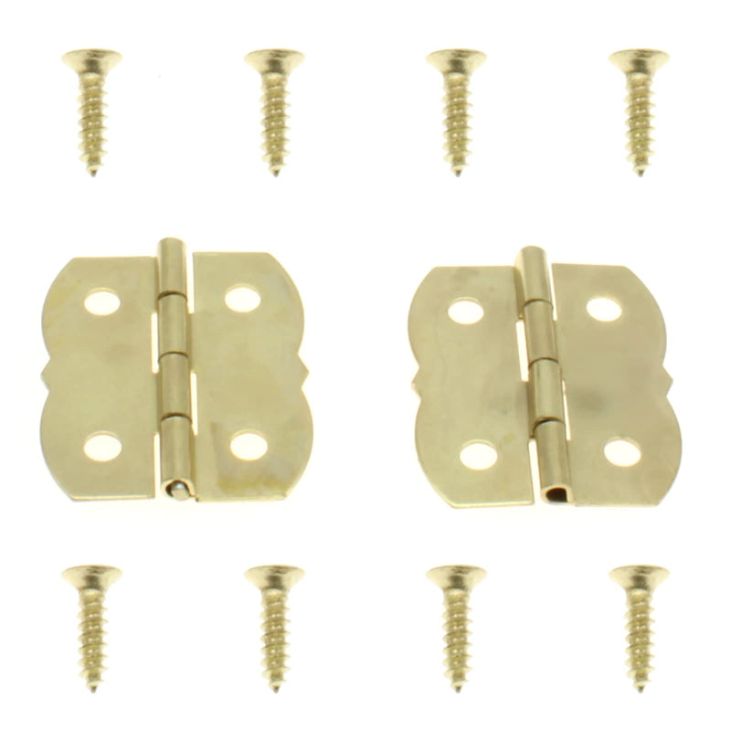 OZXNO Retro Style Duckbilled Toggle Hasp Latch Heart-Shaped Padlock and Antique Mini Folding Hinge Kit with Mouting Screws for Repair/Decorative Wooden Jewelry Box(Gold) 1 SET Gold
