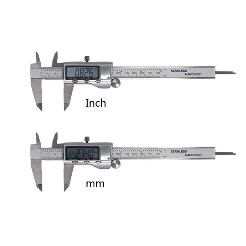 EZT 150mm Electronic Digital Caliper with Stainless Steel Body and Waterproof Protection Design, Auto Off Featured Vernier Caliper (6‘’Stainless Steel) A003