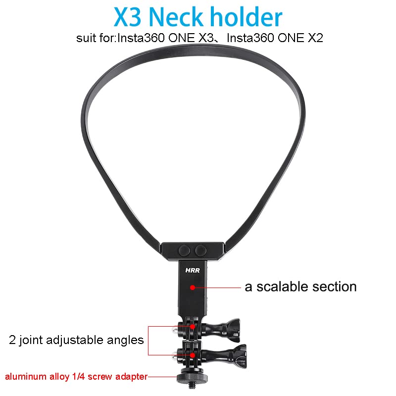 PellKing Accessories Kit for Insta360 One X3/X2/X,Third Version Video Vlog Necklace Neck Holder,New Quick Release Head Strap Mount + Chest Mount Harness + Backpack Clip Holder