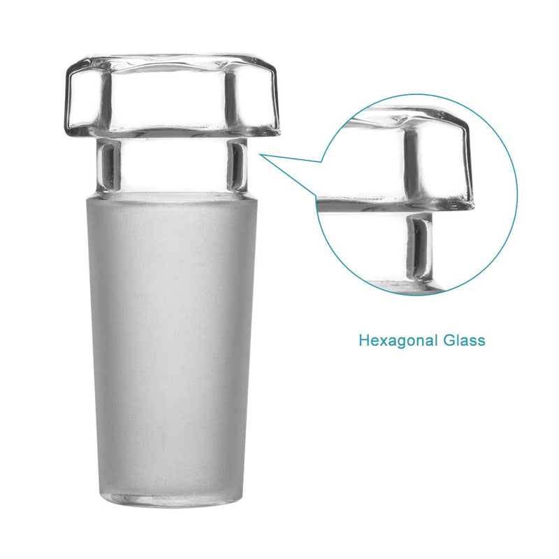 StonyLab Glass Hex Head Hollow Glass Stopper, Hexagonal Head Glass Hollow Stopper for 24/40 Outer Joint Glass with Closed Bottom (1 Pack) 24/40 Joint