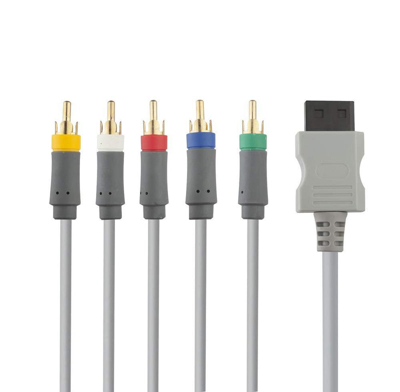 TENINYU 6 Feet Wii Component Audio Video Cable HDAV Component HD AV Cable to HDTV/EDTV 5 RCA Video & RCA Stereo Audio AV Cord for Wii & Wii U