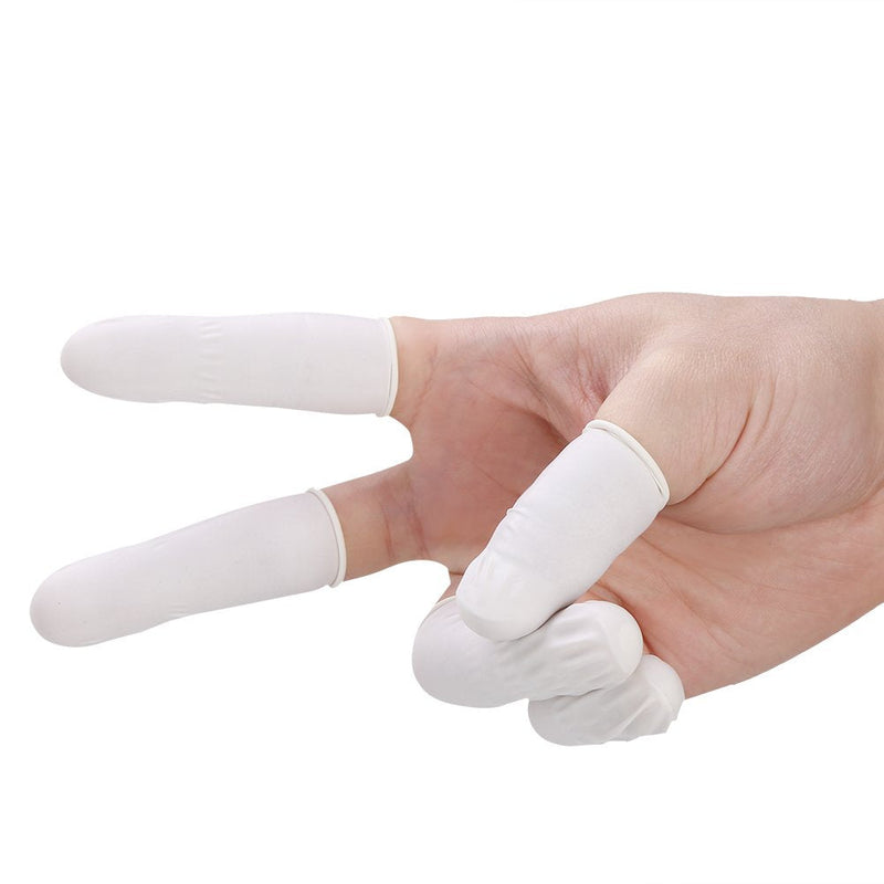 300pcs Disposable Latex Finger Cots Anti Static Finger Protective Cots for Tattoo Makeup Nail Art Foot Massage Lip Bleaching