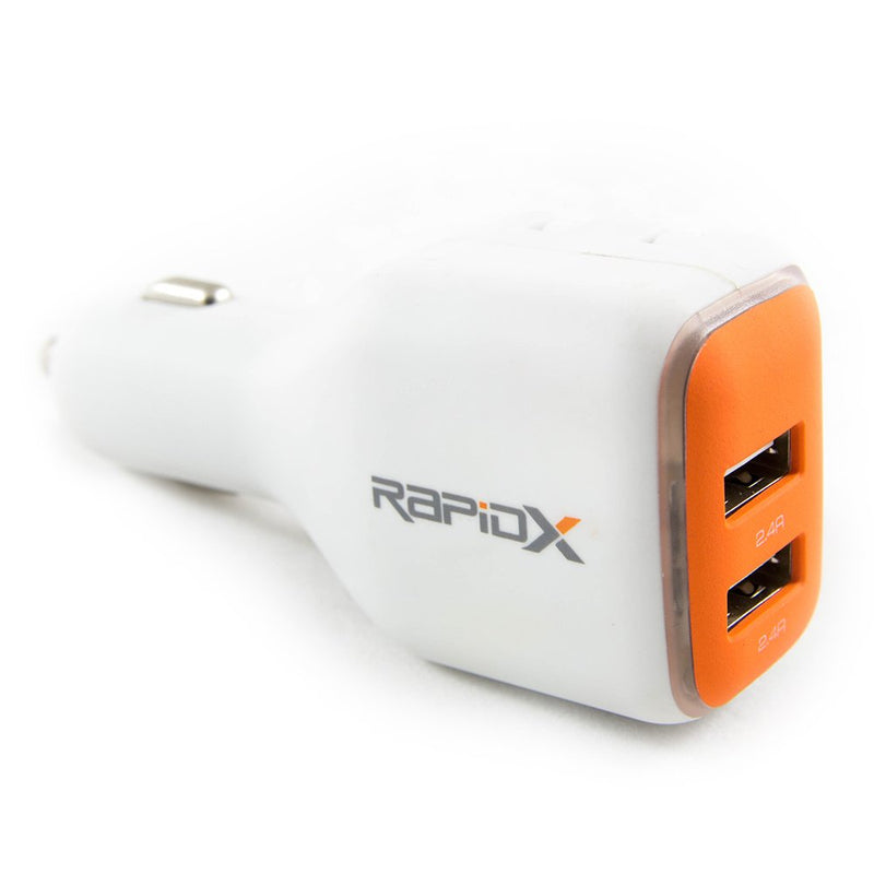 DualX Dual USB Charger for Car And Home by RapidX - Orange