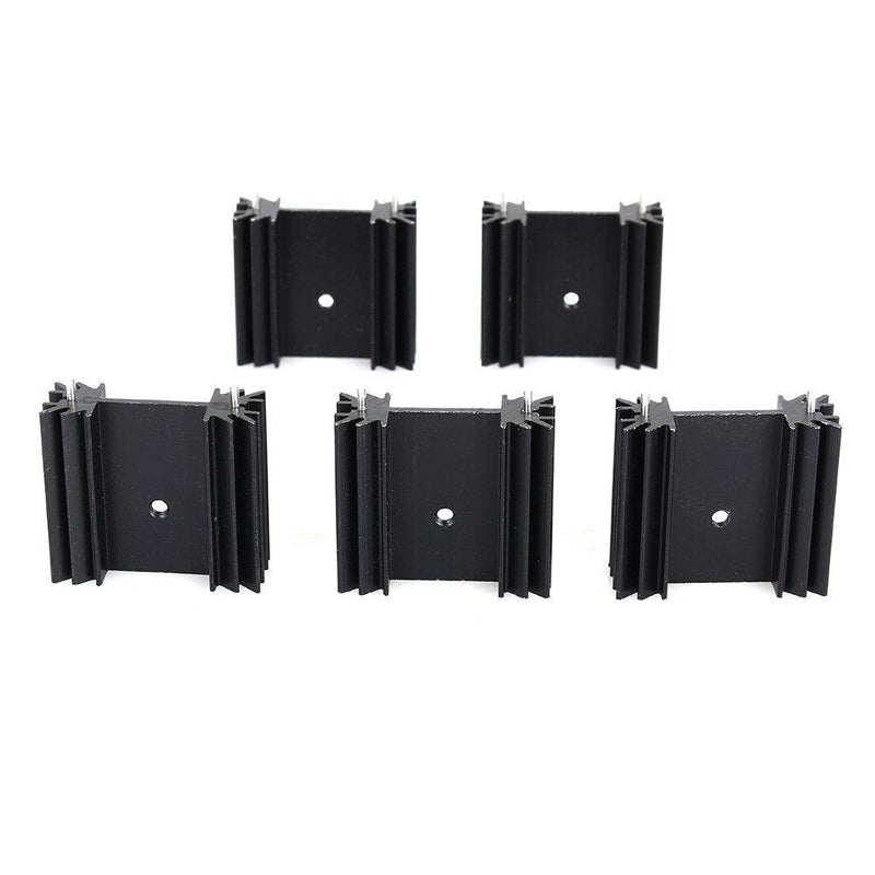 Easycargo To-220 Aluminium Heatsink 25x34x12mm,TO220 Heat Sink for Cooling MOSFET SCR Power Voltage Regulator ICS (25mmx34mmx12mm) (Anodized Black 5-Pack) Anodized Black 5-Pack