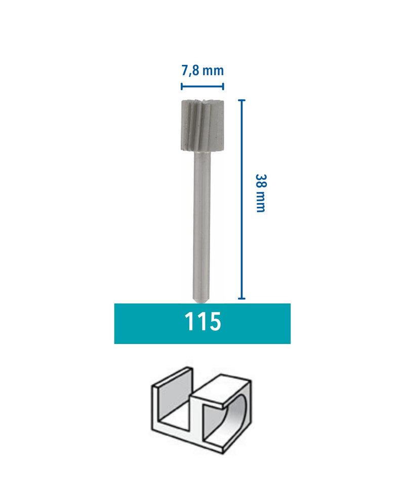 Dremel 115 high-speed milling cutter - accessory set for multifunctional tool with 2 milling cutters Ø 7.8 mm for shaping, hollowing, joints, slots and conical drilling in soft metal, plastic, wood Dremel 115
