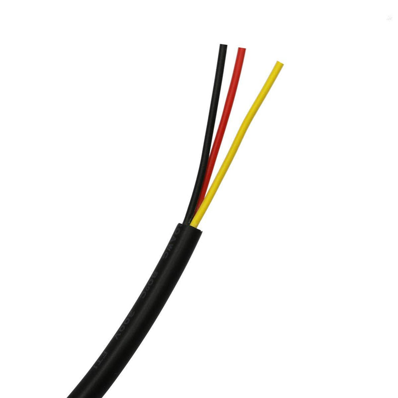 24AWG UL2464 Power Cable LED Red & Black & Yellow 3 Conductors (2464-24AWG-3C- 25ft) 24AWG-3C