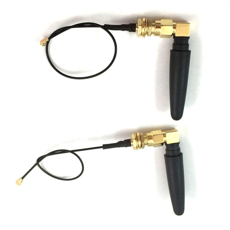 2.4ghz 2.4 G WiFi Antenna 2dbi SMA Male (Pin) Connector with Mini PCI U.FL to SMA Female WiFi Pigtail RF1.13 Cable 15cm(Pack of 2)