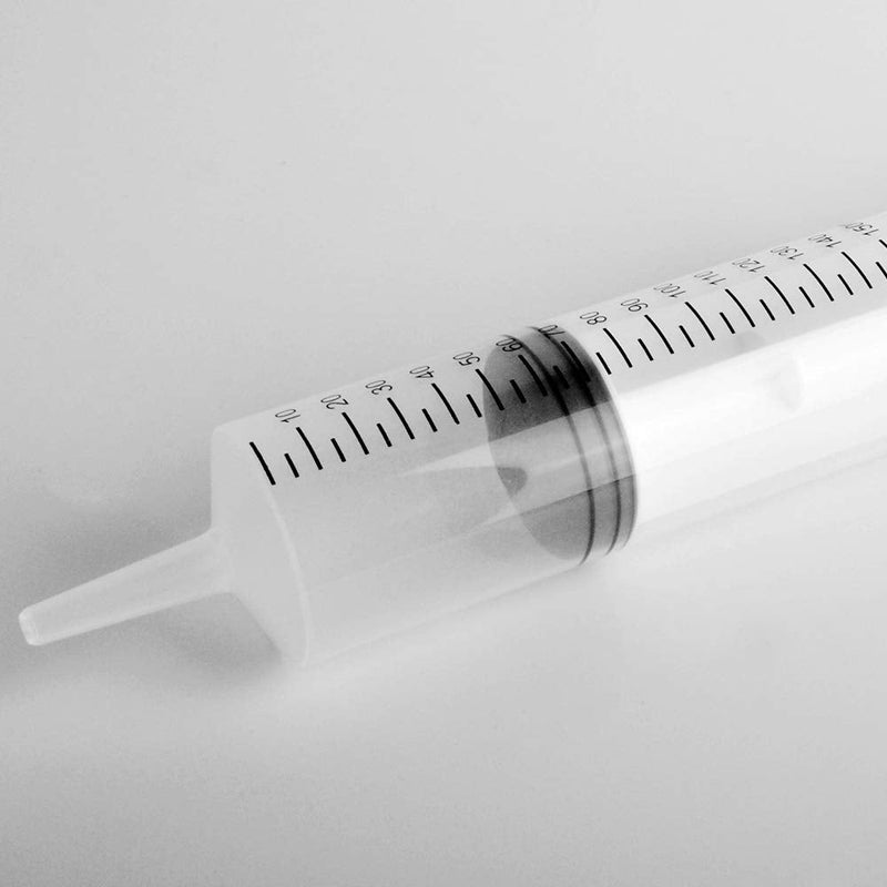 2PCS 150ML/CC Large Plastic Syringe for Scientific Labs, Measuring, Watering, Refilling, Filtration, Feeding（Independent Pack） 2PACK-150ML