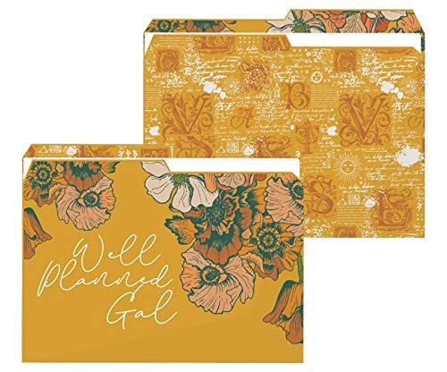 Well Planned Gal Floral Reversible File Folders, 4 Pack