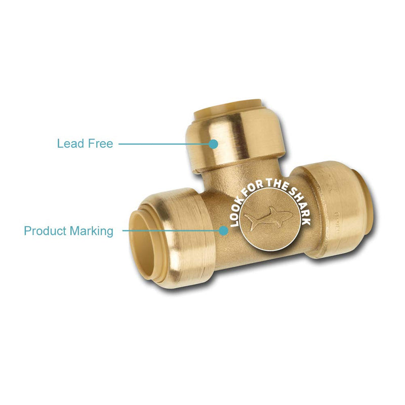 SharkBite 24626LFA 90 Degree Hose Bibb, 1/2 Inch x 3/4 inch MHT, Water Valve Shut Off, Push-to-Connect, PEX, Copper, CPVC, PE-RT 8 Inch