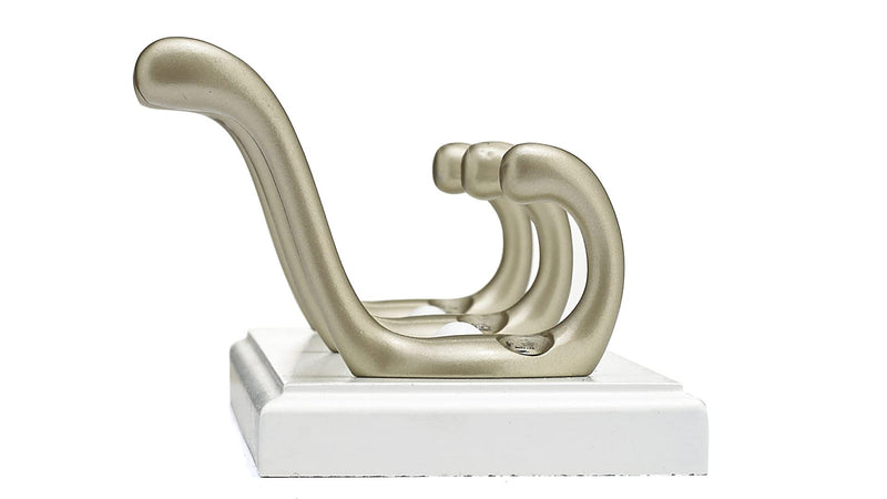 Richelieu Hardware T36709184 Utility Hook Rack 10 in (255 mm), Matte Nickel and White
