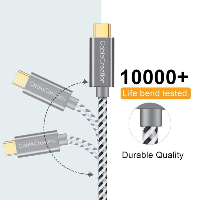 CableCreation Short USB C Cable, [2-Pack] 0.5ft 6 inch USB C to A Cable Braided 3A Fast Charging, Compatible with Galaxy S20/S10/S9/S9+, Note 10 9 8, LG V50 V30, Space Gray [56K Ohm Resistance] 2