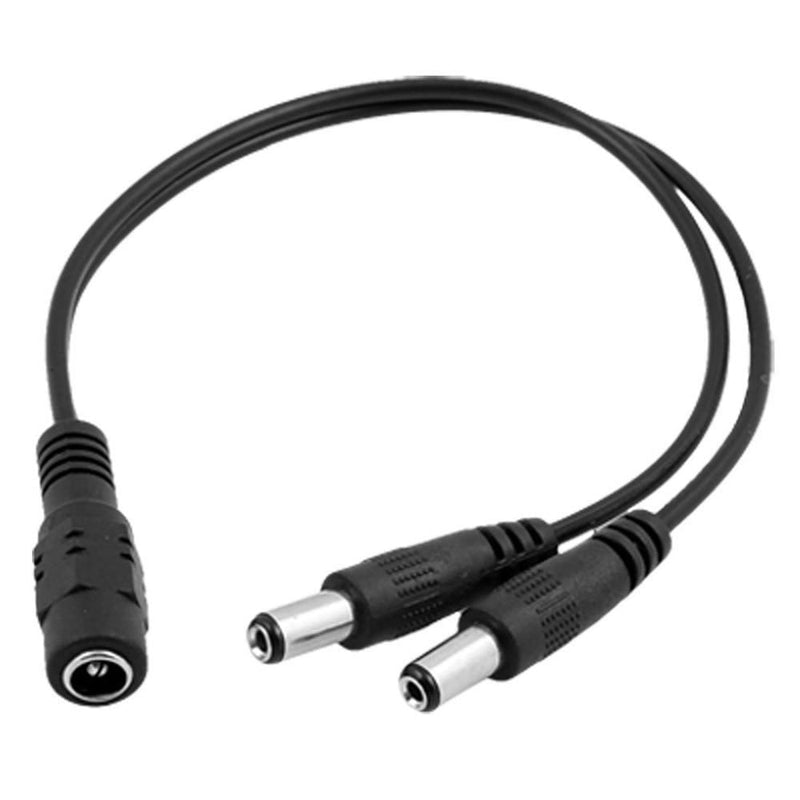 Bronagrand 2pcs DC Power 1 Female to 2 Male 5.1mm X 2.1mm DC Power Adapter Splitter Cable for CCTV Security Cameras LED Strip Light 1TO2